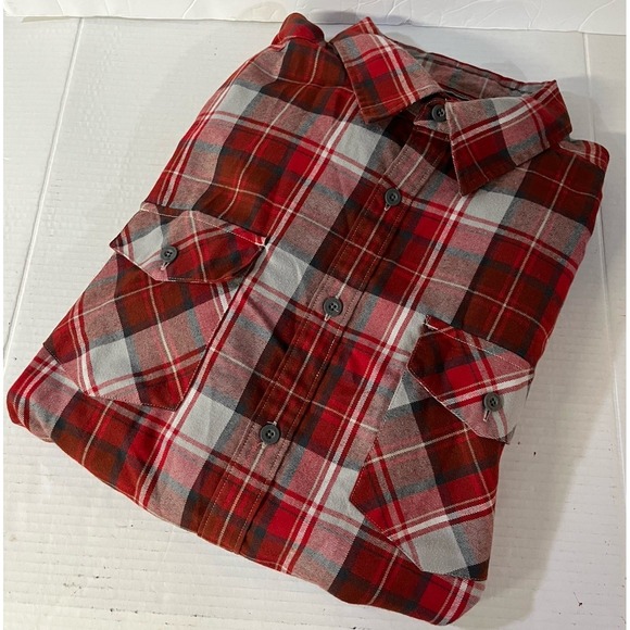 Marmot LS‎ Button Up Flannel XXL Red Gray Plaid - Picture 7 of 7